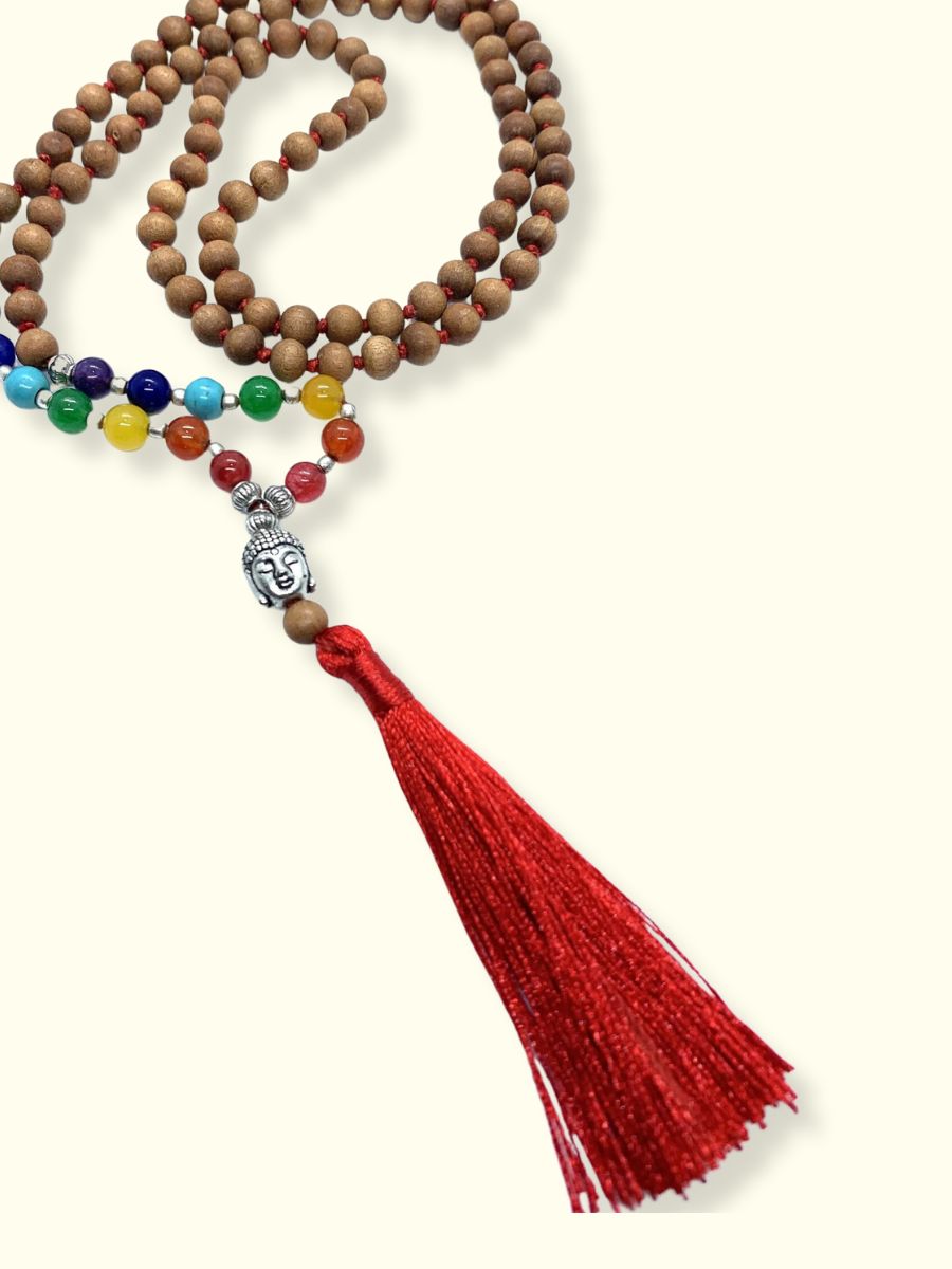 7 chakra buddha mala necklace