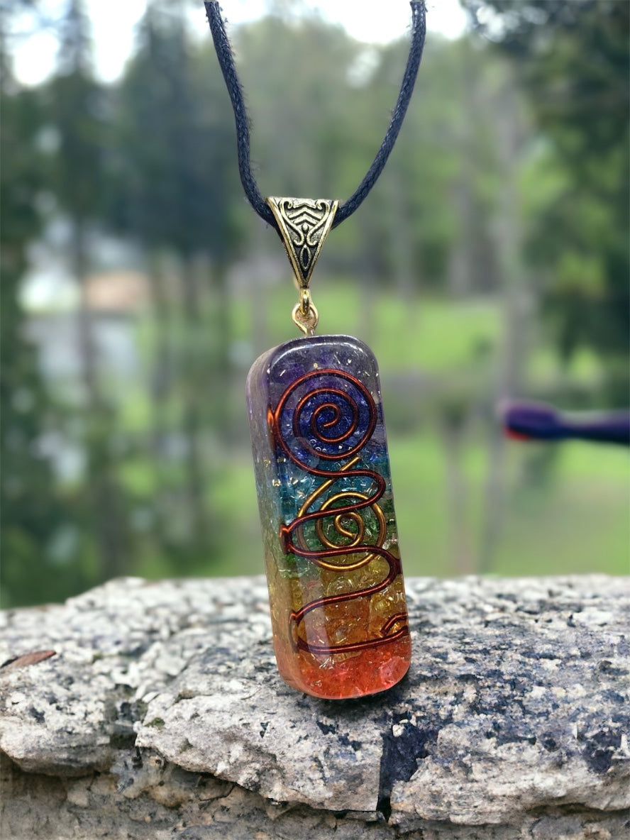 7 Chakra Orgone Pendant